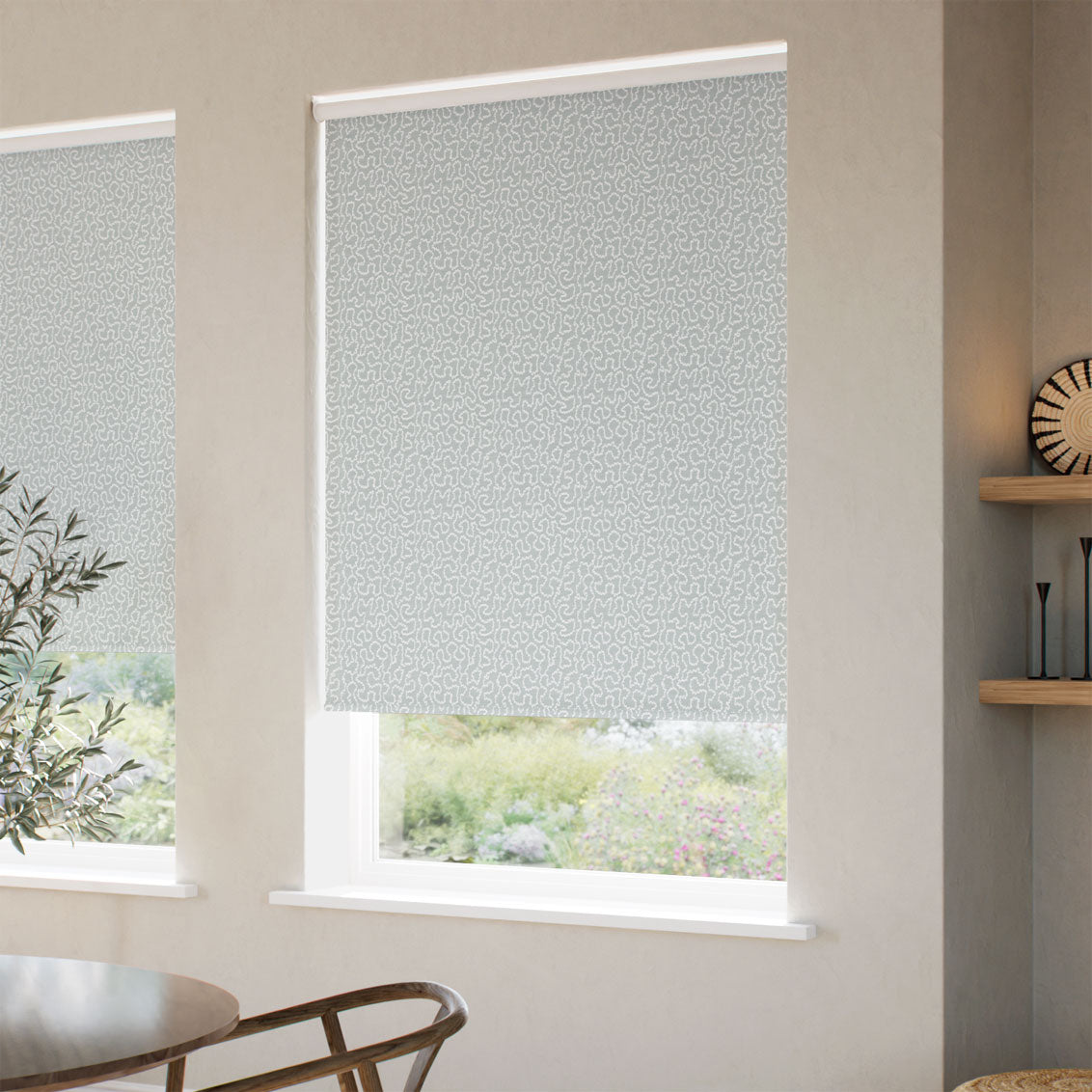 ColorizedZoom Twist2Go Choices Carina Jacquard Winter Blue Roller Blind 9179