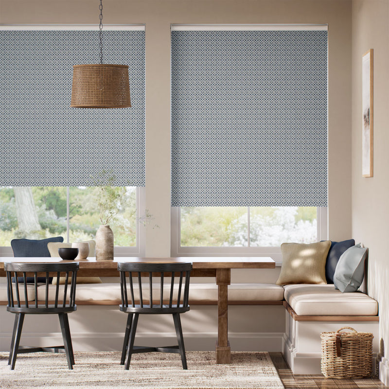 Colorized Giverny Navy Roller Blind 9196