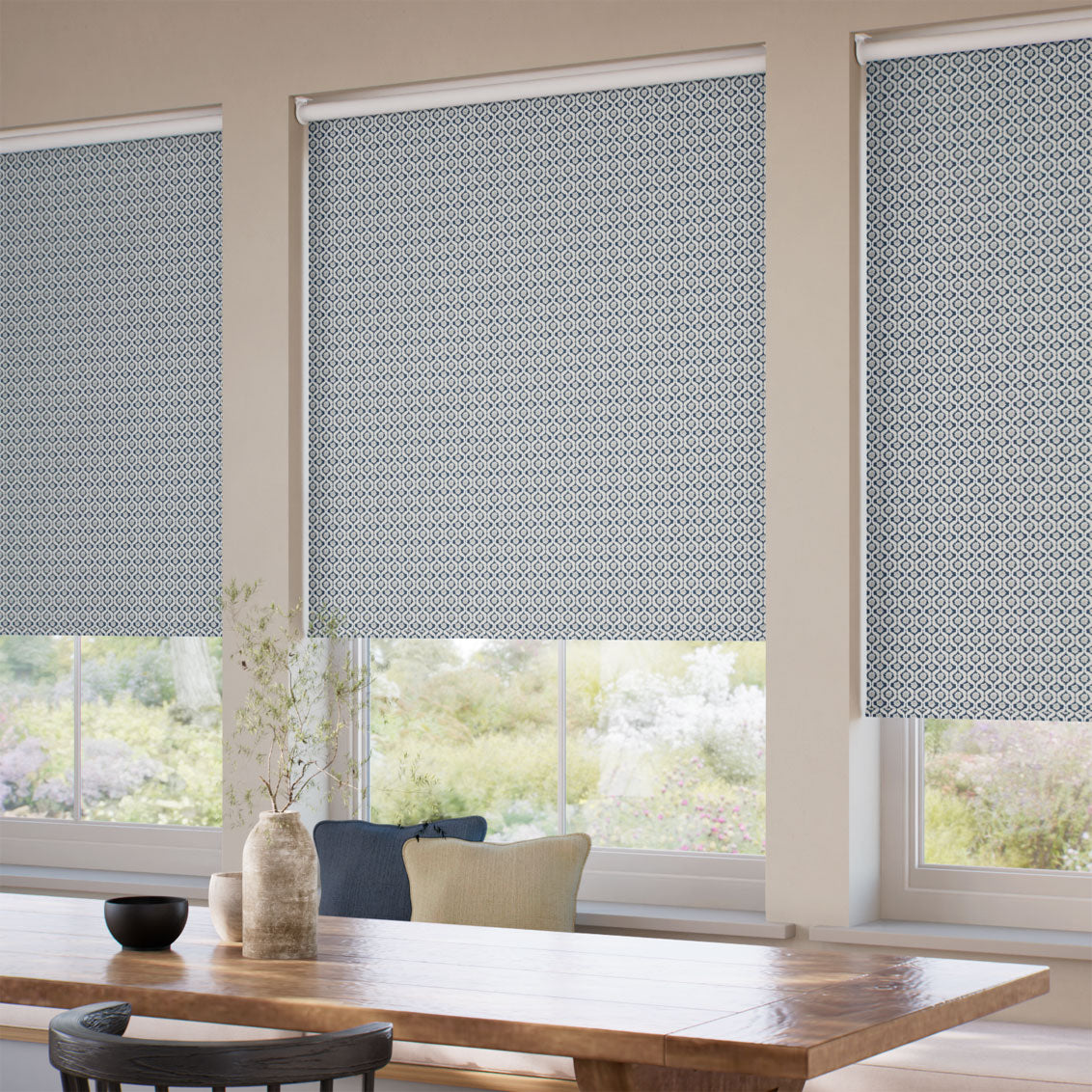 ColorizedZoom Giverny Navy Roller Blind 9196
