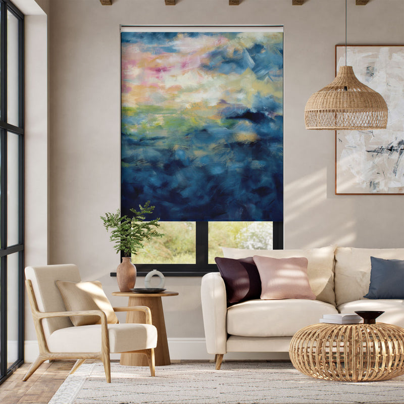 Colorized Nairobi Sky Blue Roller Blind 9206