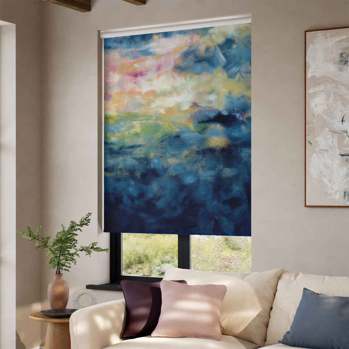 ColorizedZoom Nairobi Sky Blue Roller Blind 9206