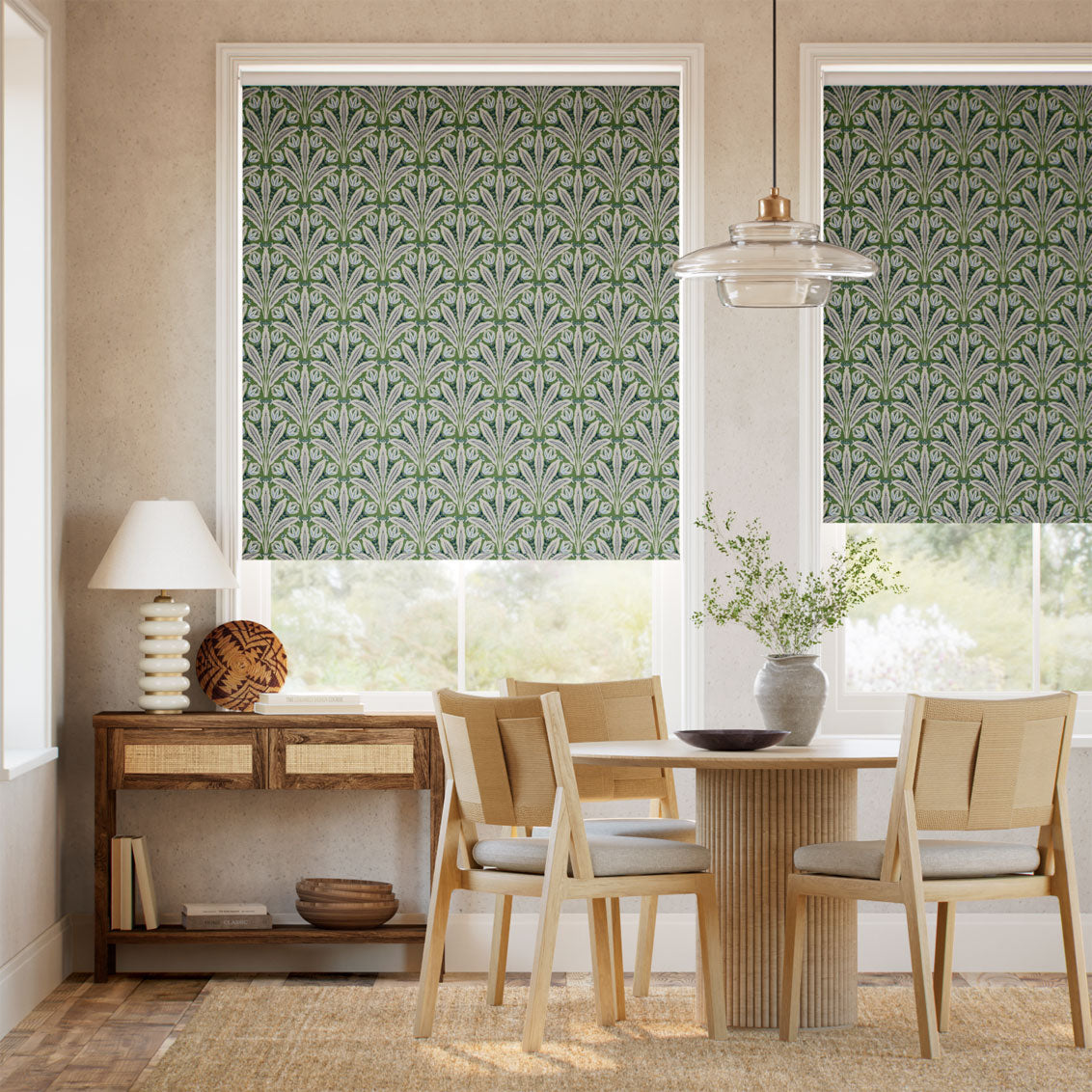 Colorized Twist2Go Attingham Forest Green Roller Blind 9220