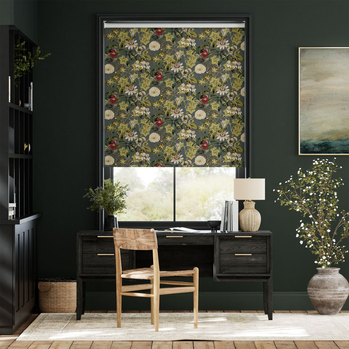 Colorized Twist2Go Passiflora Velvet Slate Roller Blind 9243