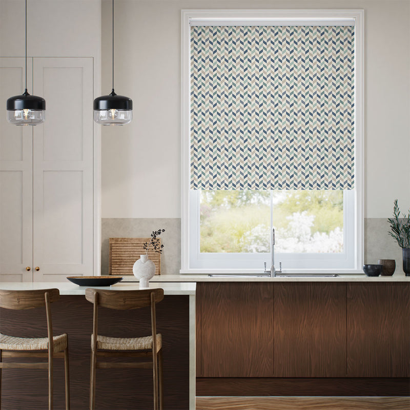 Colorized Twist2Go Phoenix Seafoam Natural Roller Blind 9245