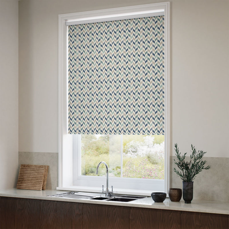 ColorizedZoom Twist2Go Phoenix Seafoam Natural Roller Blind 9245