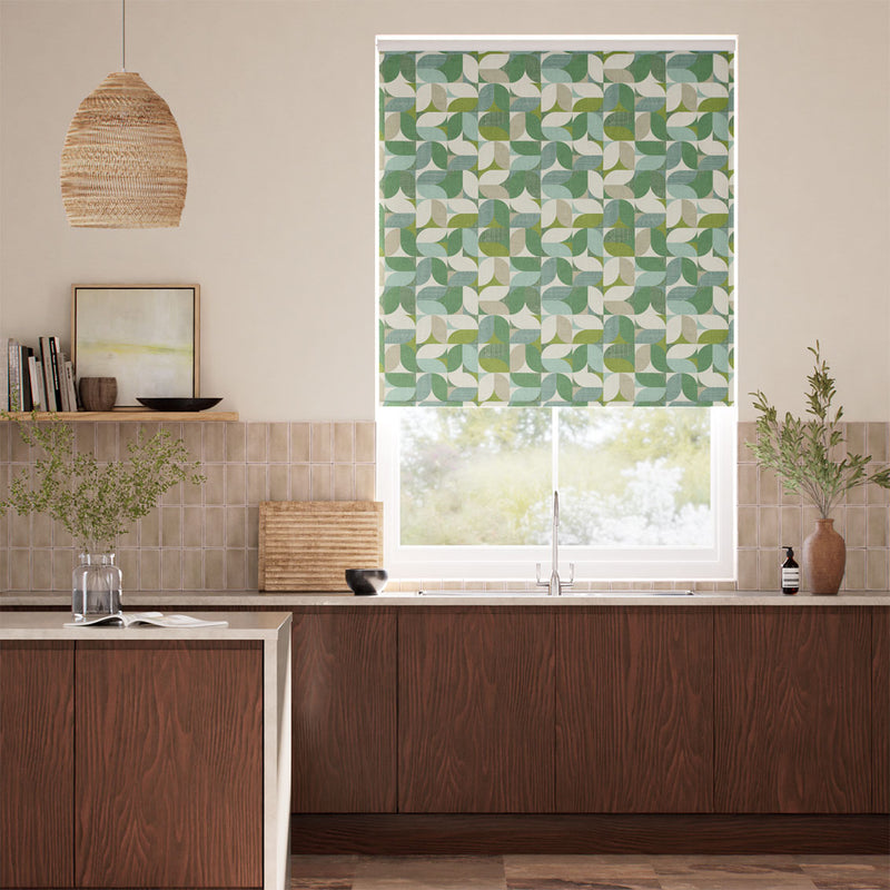 Colorized Twist2Go Reno Teal Green Roller Blind 9249