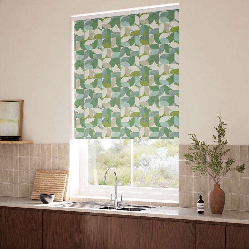 ColorizedZoom Twist2Go Reno Teal Green Roller Blind 9249