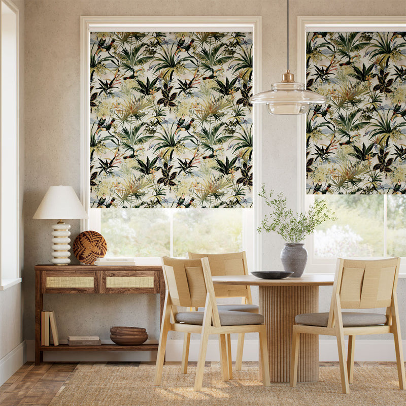 Colorized Twist2Go Toucan Velvet Jungle Roller Blind 9255