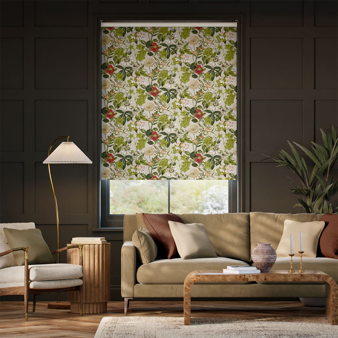 Colorized Twist2Go Passiflora Stone Peach Roller Blind 9273