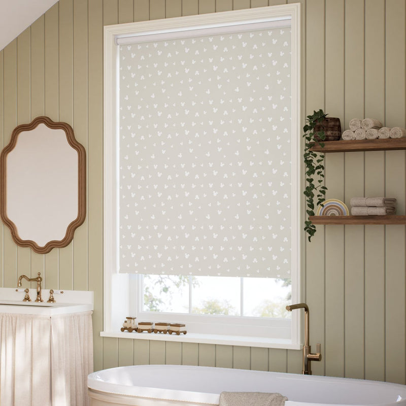 ColorizedZoom Twist2Go Mickey Spots Blackout Mink Roller Blind 9277
