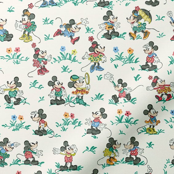 ColorizedPLA Mickey & Minnie Blackout Natural Roller Blind 9292