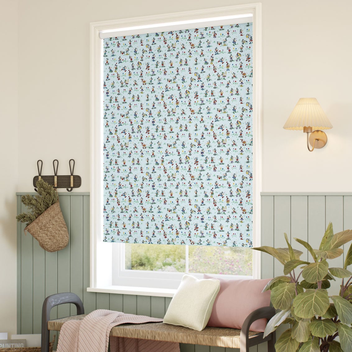 ColorizedZoom Mickey & Minnie Blackout Blue Roller Blind 9290