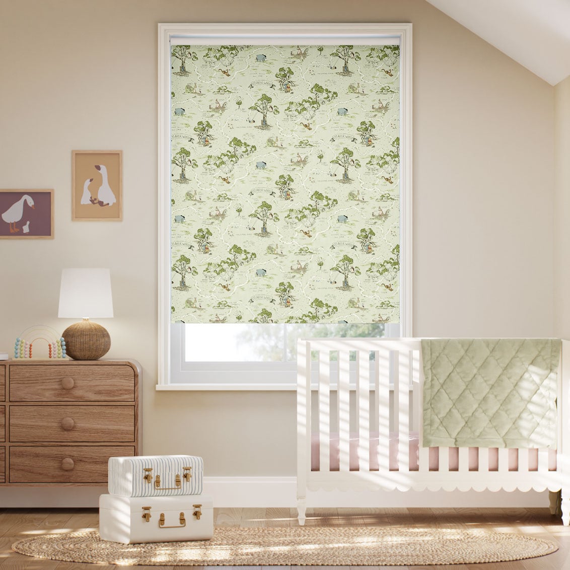 Colorized Twist2Go Hundred Acre Wood Blackout Forest Roller Blind 9298