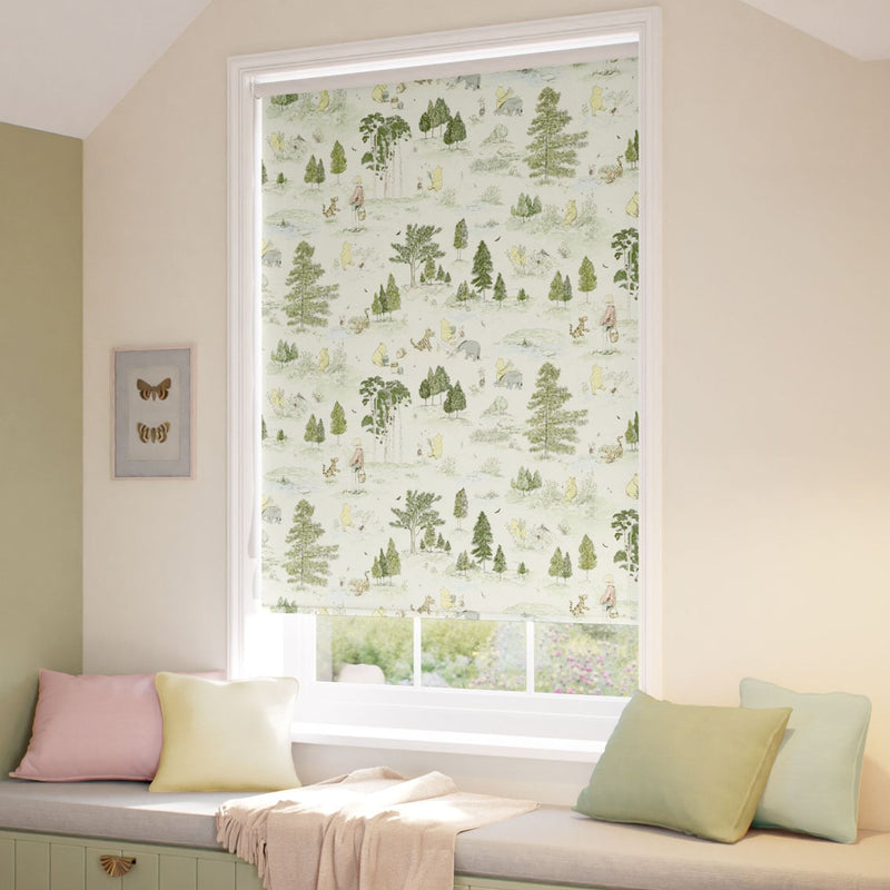 ColorizedZoom Twist2Go Winnie The Pooh Blackout Forest Green Roller Blind 9299
