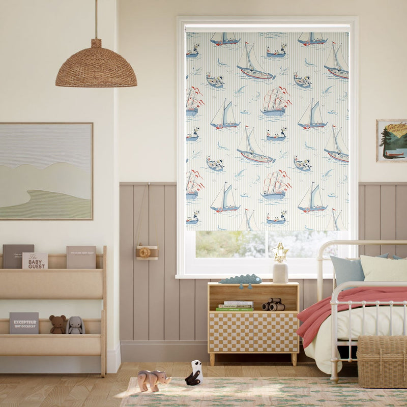 Colorized Twist2Go Donald Nautical Stripe Blackout Natural Roller Blind 9302