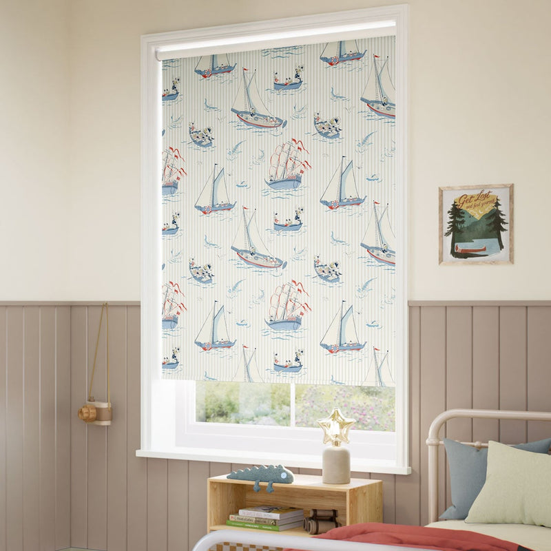 ColorizedZoom Twist2Go Donald Nautical Stripe Blackout Natural Roller Blind 9302
