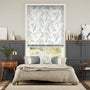 Colorized Electric Dappled Ferns Blue Stone Roman Blind 9335