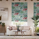 Colorized Fiore Velvet Duckegg Rose Roman Blind