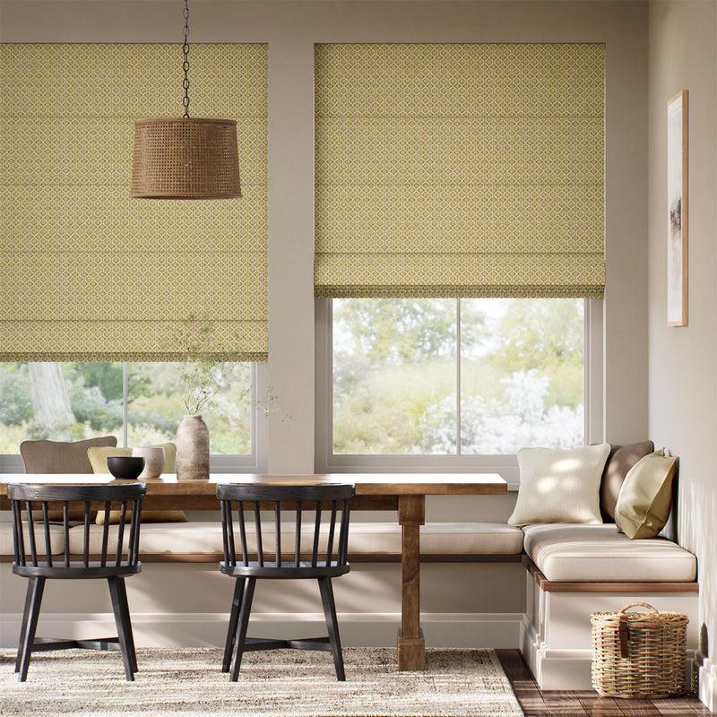 Colorized Giverny Honey Roman Blind 9361