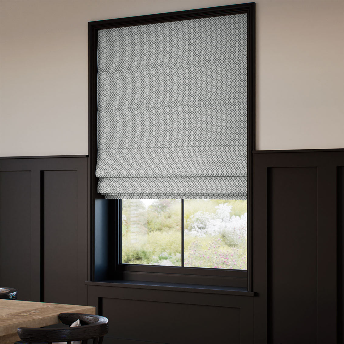 ColorizedZoom Giverny Slate Roman Blind