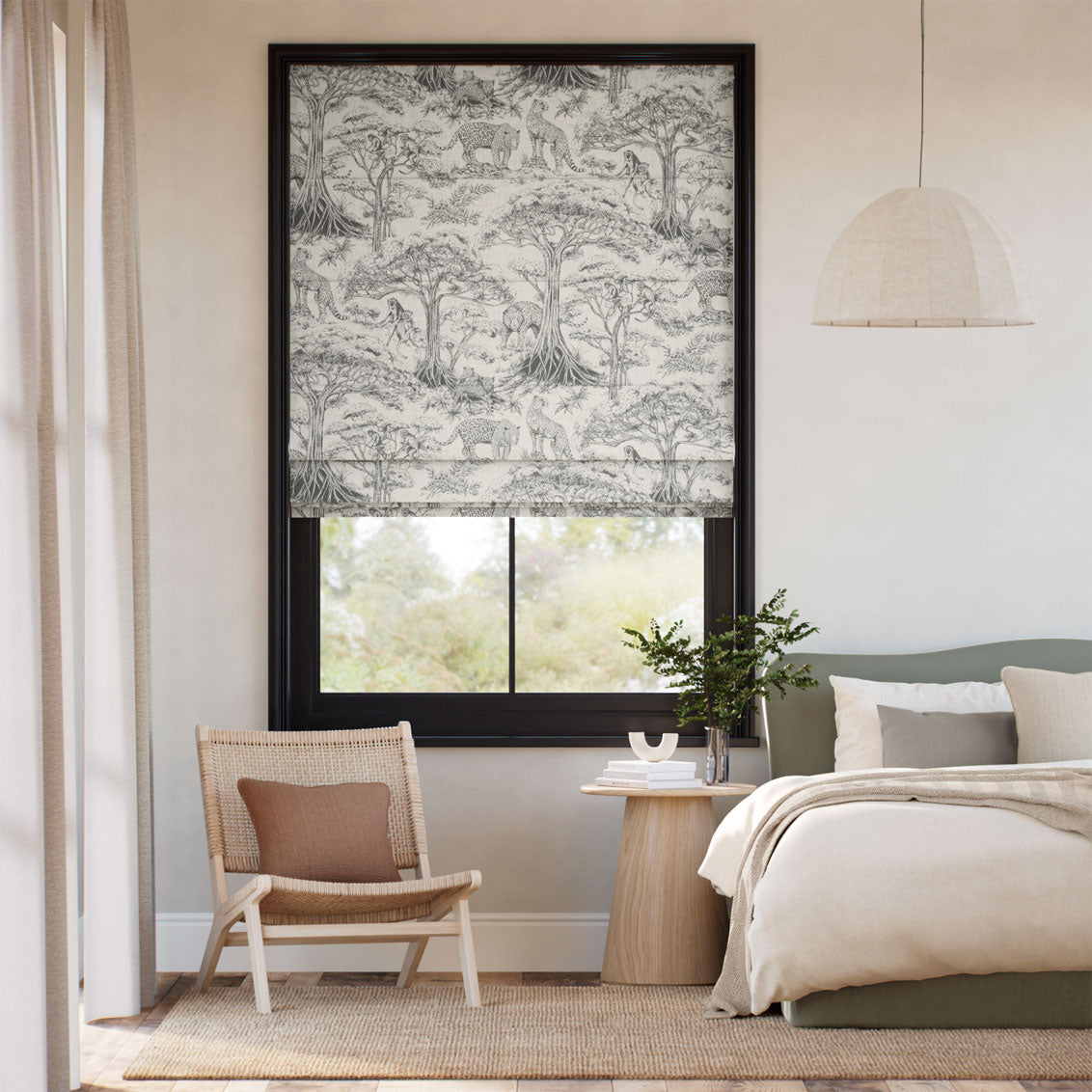 Colorized Kisumu Charcoal Roman Blind