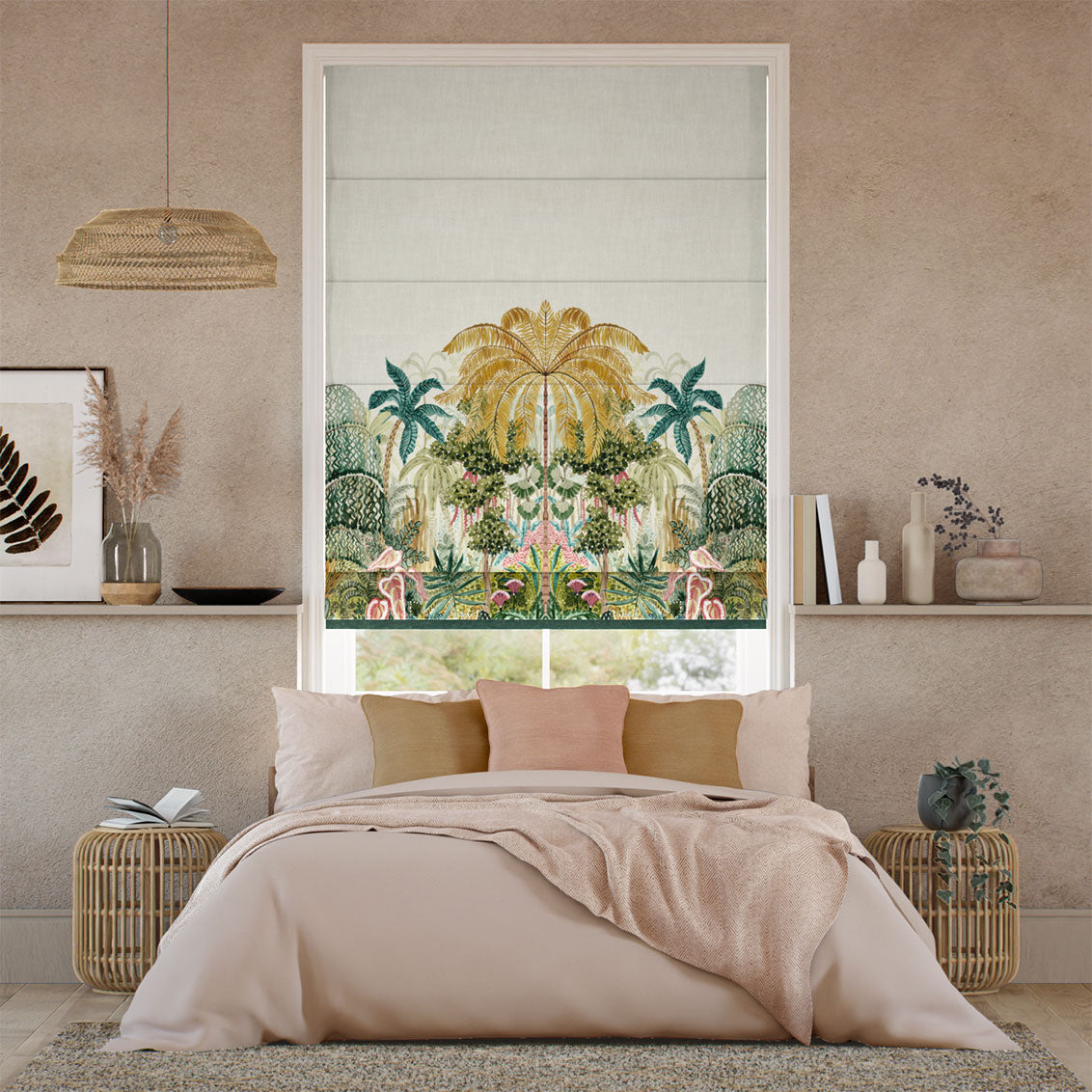 Colorized Mombasa Jungle Roman Blind