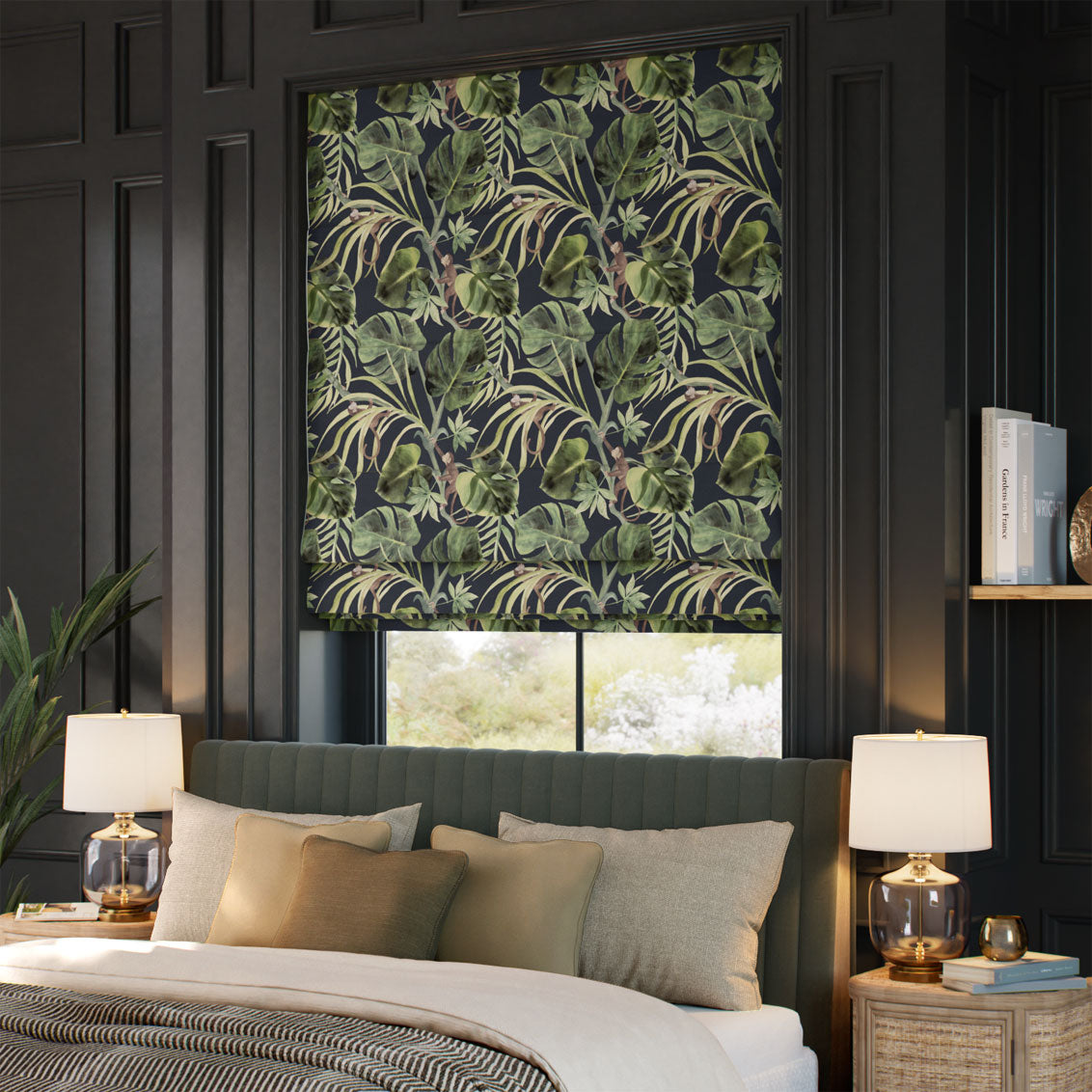 ColorizedZoom Monkey Business Slate Roman Blind