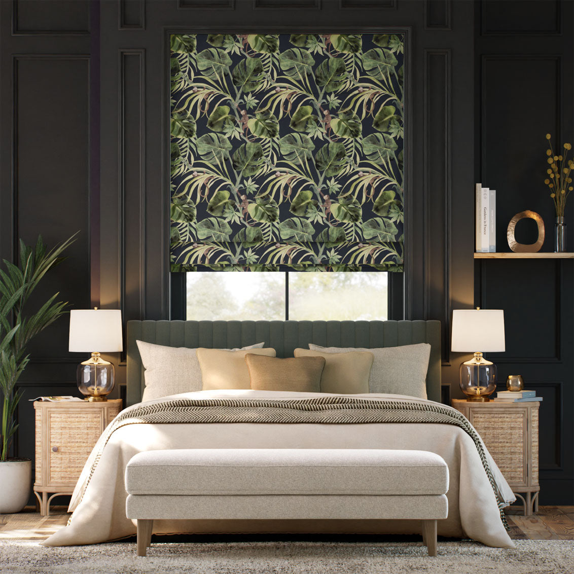 Colorized Monkey Business Slate Roman Blind 9370