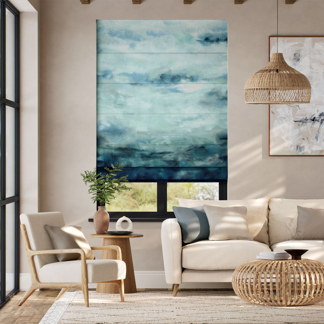 Colorized Nairobi Azure Roman Blind 9371