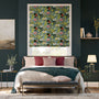 Colorized Passiflora Velvet Teal Blue Roman Blind