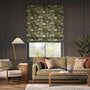 Colorized Passiflora Velvet Slate Roman Blind