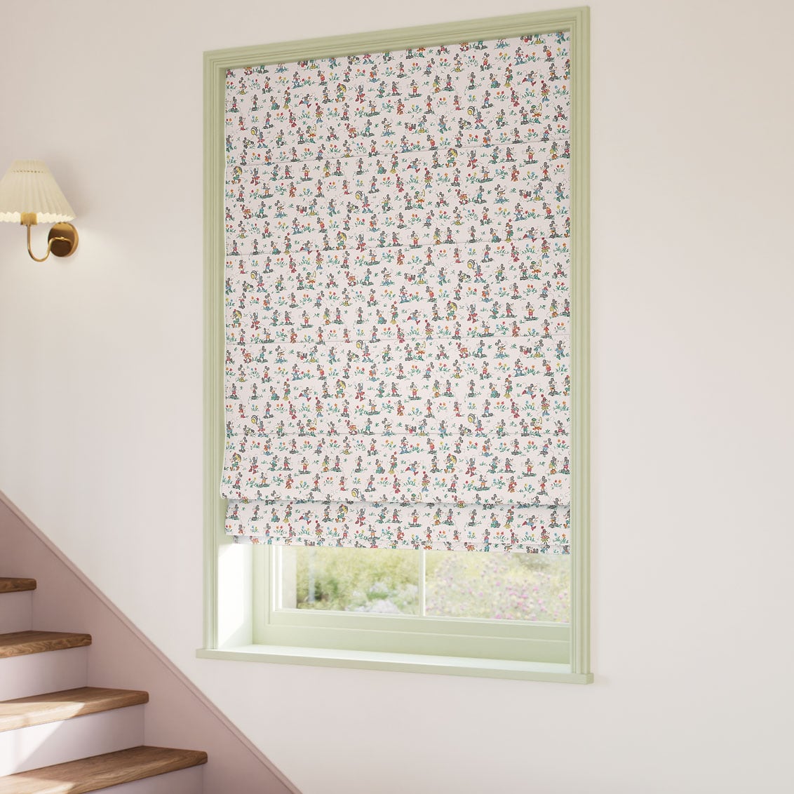 ColorizedZoom Mickey & Minnie Blush Roman Blind 9406