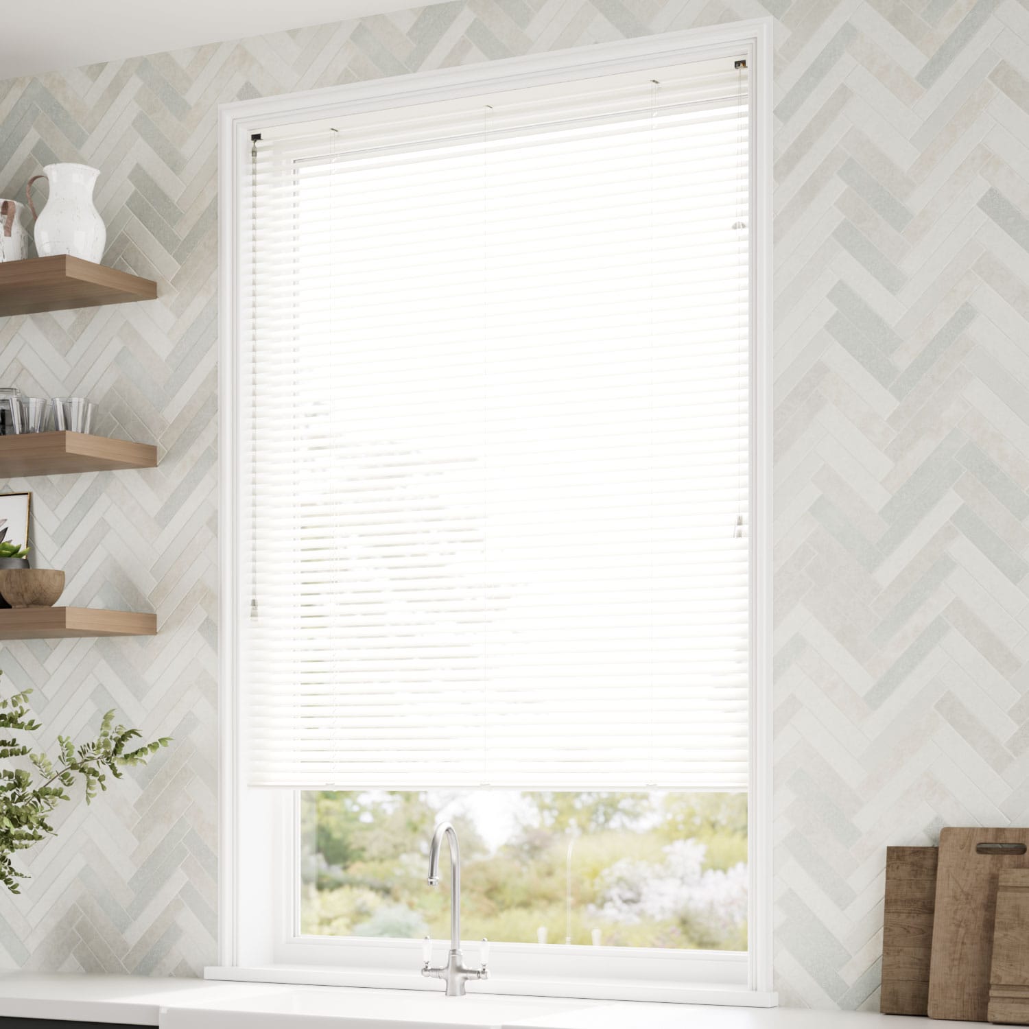 ColorizedZoom Essence Milky White Venetian Blind - 25mm Slat 9418