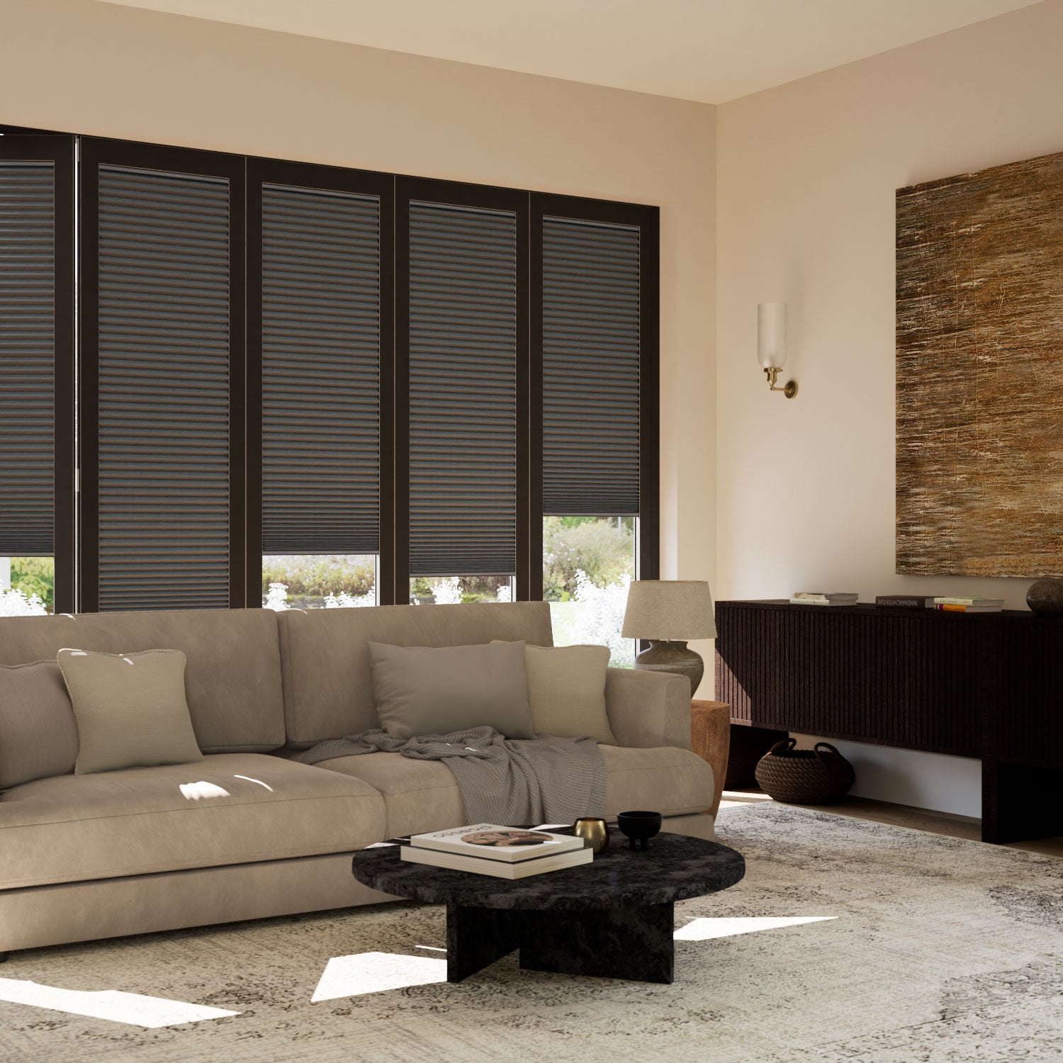 ColorizedZoom BiFold ClickFIT Supreme Pumice Pleated Blind 2035