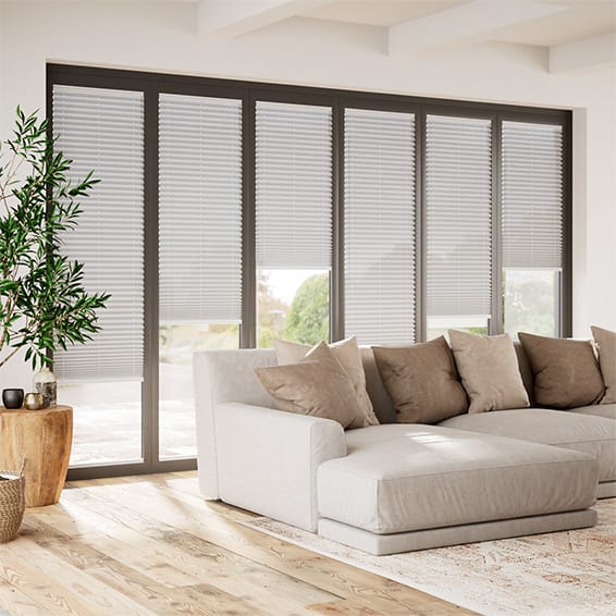 ColorizedZoom BiFold ClickFIT Voile Natural Grey Pleated Blind 2080