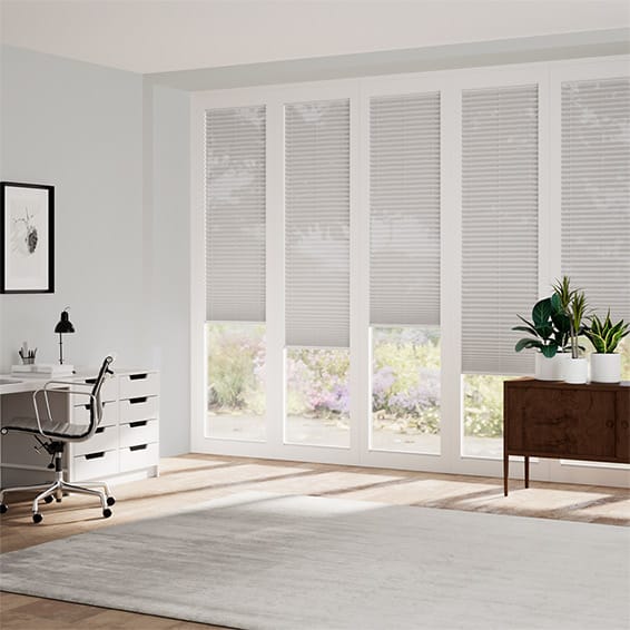 ColorizedZoom BiFold ClickFIT Voile Powder Grey Pleated Blind 2082