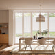 Colorized BiFold Adapt DuoShade Frost White Pleated Blind 2098