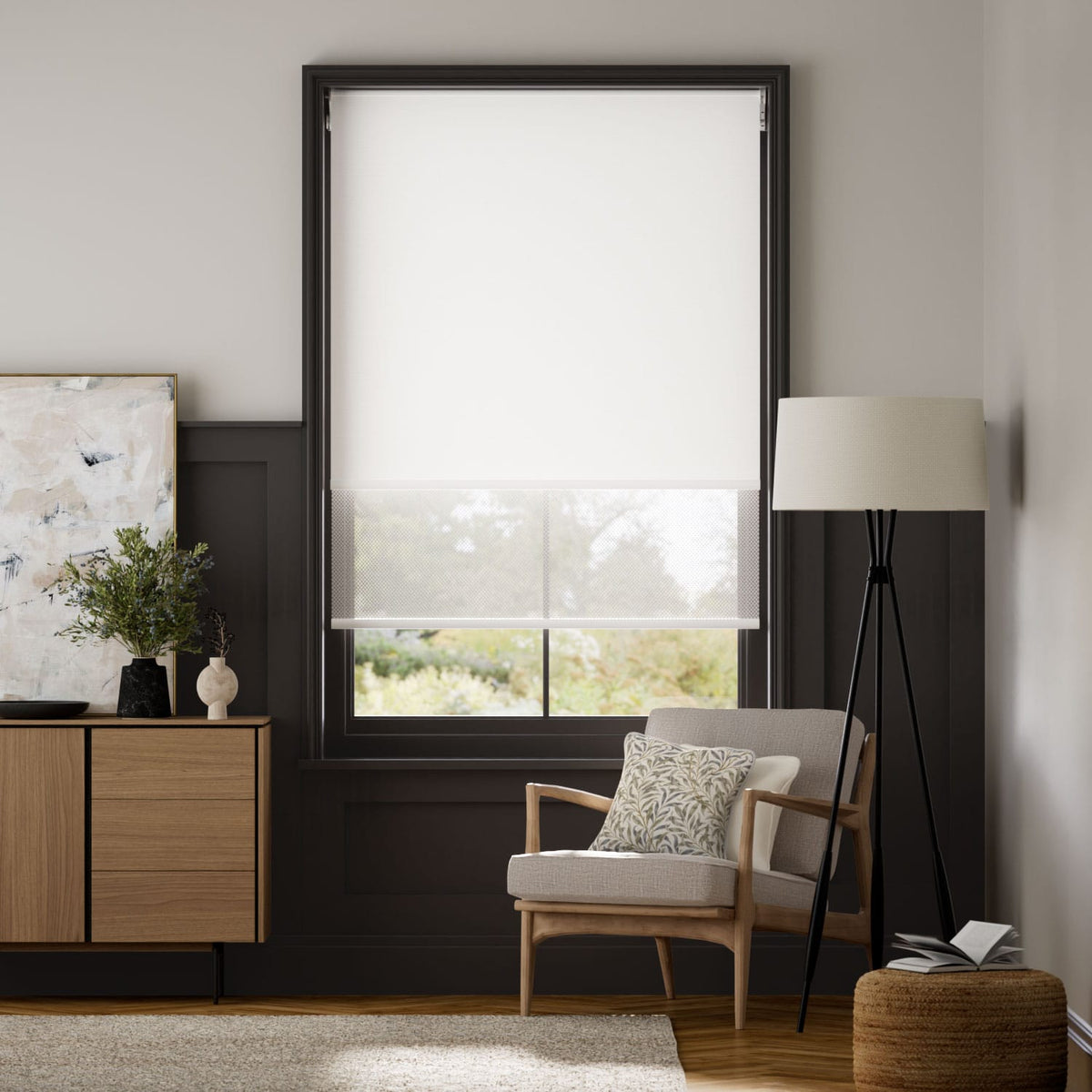 Colorized Atom Blanc  Double Roller Blind 2335
