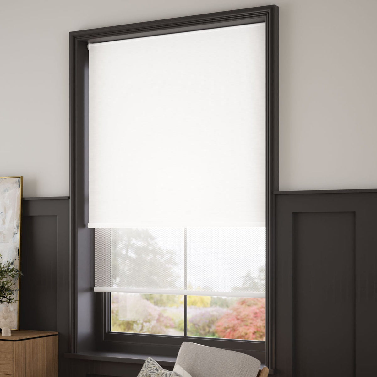 ColorizedZoom Atom Blanc  Double Roller Blind 2335