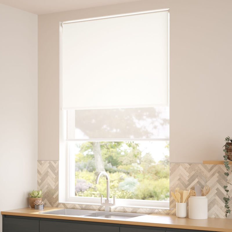 ColorizedZoom Atom Ivory Double Roller Blind 2346