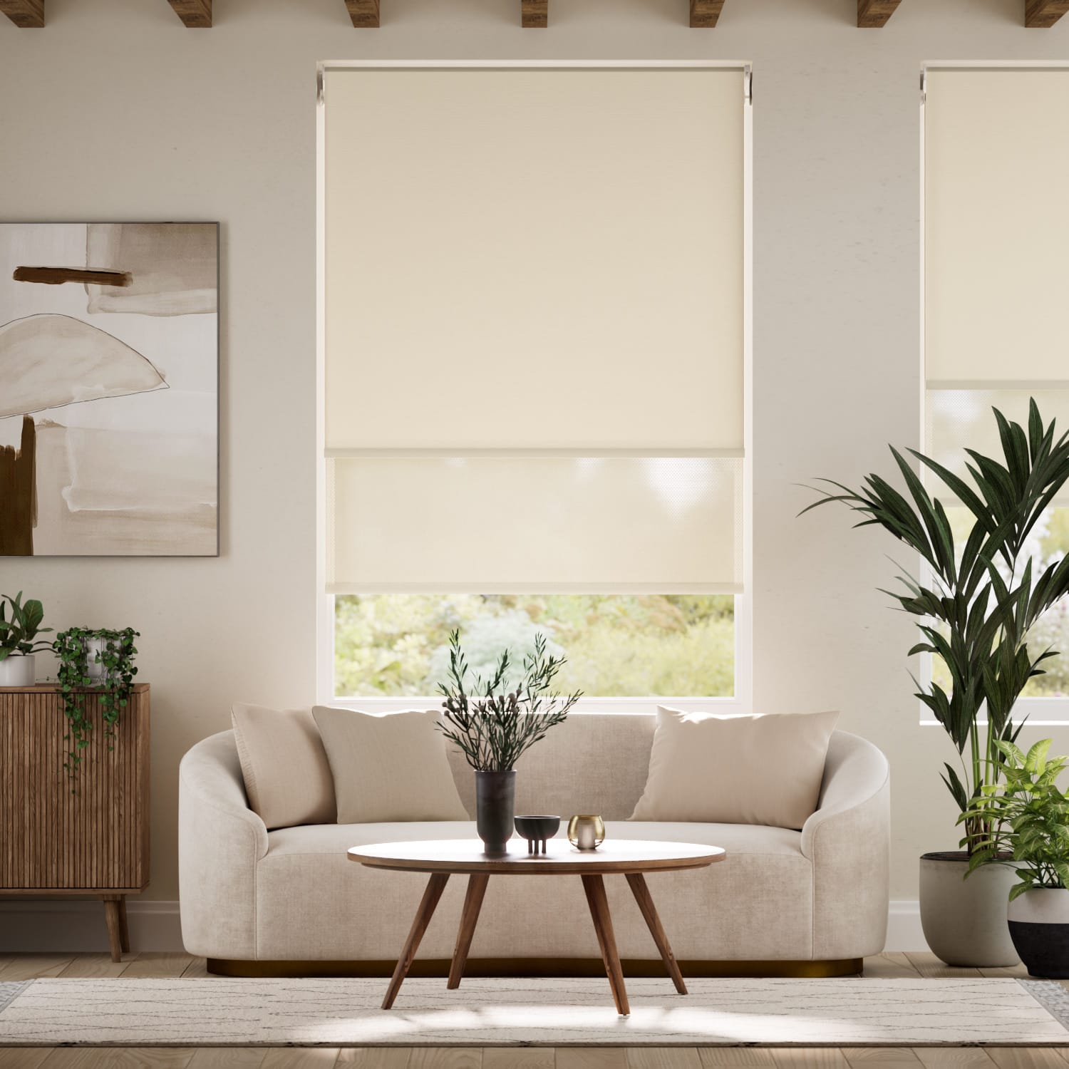 Colorized Eros French Cream Double Roller Blind 2355