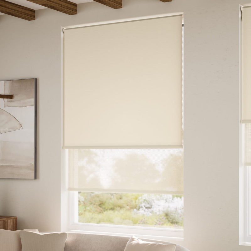 ColorizedZoom Eros French Cream Double Roller Blind 2355