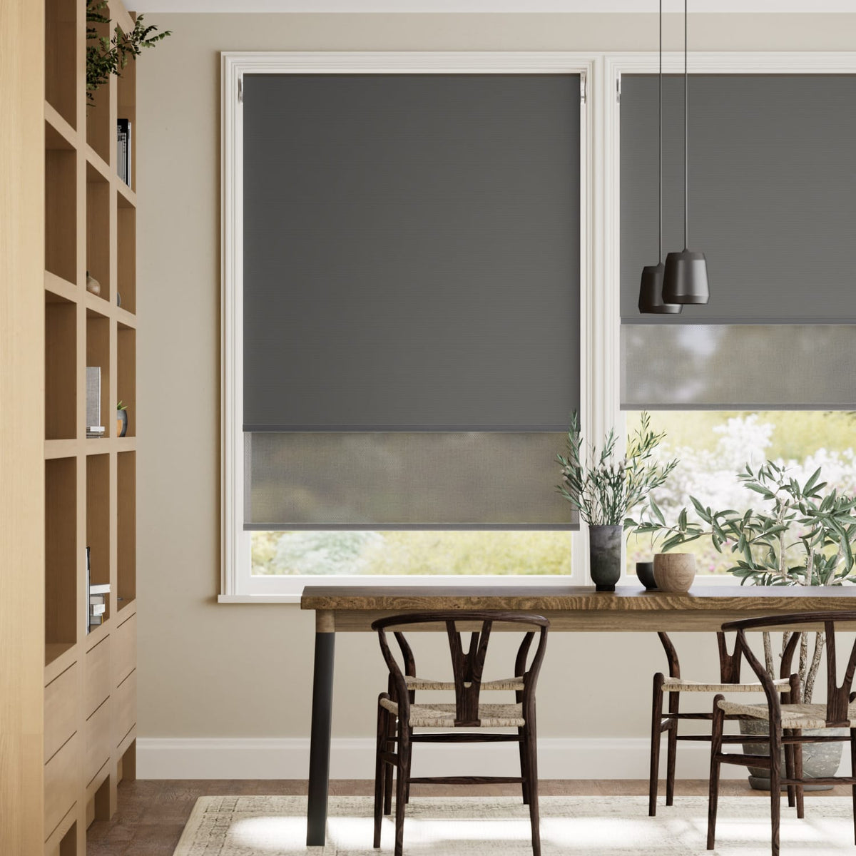 Colorized Eros Victorian Grey Double Roller Blind 2359