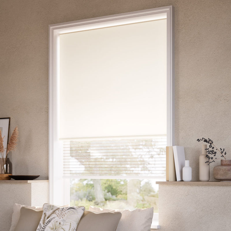 ColorizedZoom Twist2Go Alia Limestone Double Roller Blind 2422