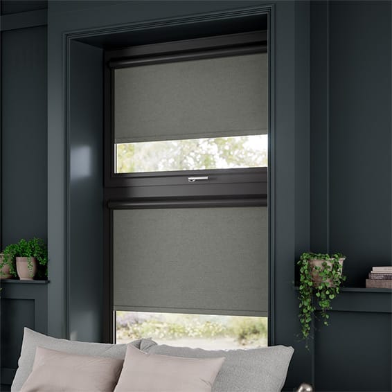 ColorizedZoom PerfectFIT Florence Blackout Smoky Grey Roller Blind 2566