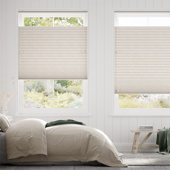 Colorized DuoShade Top Down/Bottom Up Crackle Alabaster Thermal Blind 2713