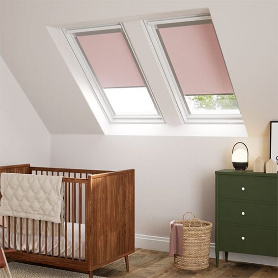 ColorizedZoom Expressions Blush Pink Blackout Blind for FAKRO® Windows 2954