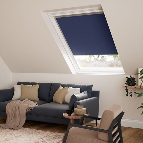 ColorizedZoom Elements Royal Blue Blackout Blind for FAKRO® Windows 2973