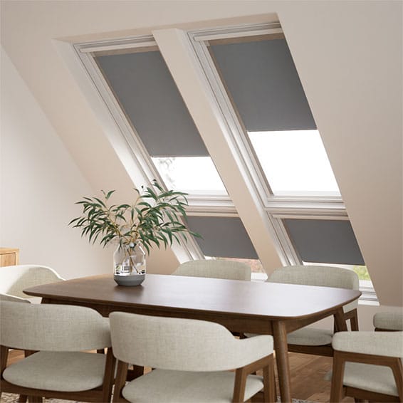 ColorizedZoom Elements Cadet Grey Blackout Blind for Keylite® Windows 3008