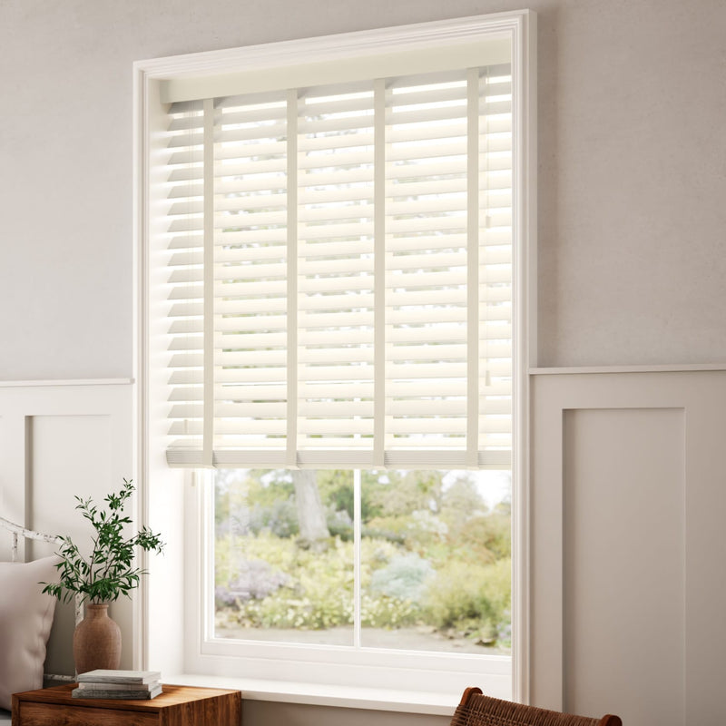 ColorizedZoom Metropolitan Vanilla & Oatmeal Wooden Blind - 50mm Slat 3117
